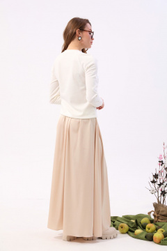 Джемпер на каждый день с округлой горловиной NikVa 381-10 молоко - фото 3