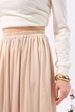 Костюм юбка и джемпер макси на демисезон NikVa 557-4 молоко+шампанское - фото 3