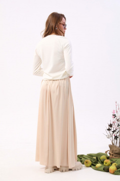 Юбка макси на резинке расширенная NikVa 559-4 шампанское - фото 5