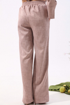 Брюки свободного кроя из текстиля NikVa 705-6 песок - фото 4