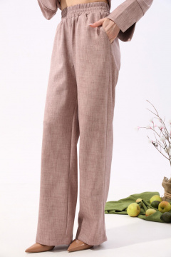 Брюки свободного кроя из текстиля NikVa 705-6 песок - фото 3