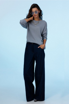 Джинсы зауженные на притачном поясе для повседневной носки Butеr 3022 темно-синий - фото 3