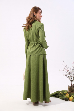 Жакет зеленый прямого силуэта с настрачной кулисой NikVa 918-3 зелень - фото 2