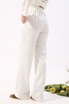 Костюм джемпер и брюки свободного кроя из трикотажа NikVa 922-2 молоко+песок - фото 5