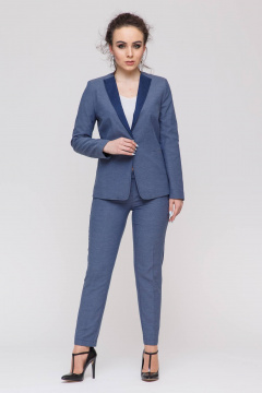 Классический брючный костюм из вискозы с лампасами и приталенным пиджаком Domna 16043(164) - фото 2