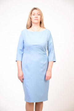 Текстильное платье на подкладке с классической посадкой для любой фигуры Domna 440 голубой - фото 2