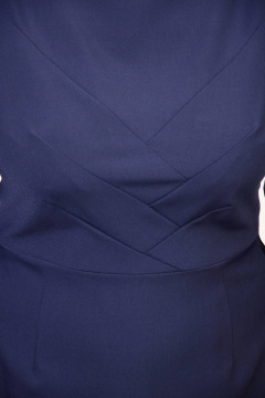 Универсальное платье из текстиля с вырезом и классической длиной Domna 441 темно-синий - фото 4