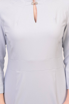 Платье вечернее футляр с глубоким вырезом и шлицей Domna 469(170) серый - фото 3