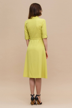 Платье миди приталенное с расклешением и вырезом Domna 474(170) лимонный - фото 5