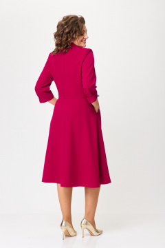 Классическое приталенное платье миди из текстиля БАГРЯНИЦА 5082 - фото 4