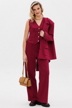 Красный костюм с жилеткой и прямыми брюками GO F3088/12-01 164-170 - фото 4