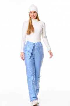 Комплект из утепленных брюк и гольфа из плащёвой ткани T&N 7597 топленое_молоко/голубой_перламутр - фото 1