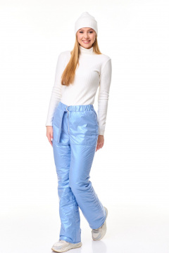 Комплект из утепленных брюк и гольфа из плащёвой ткани T&N 7597 топленое_молоко/голубой_перламутр - фото 5