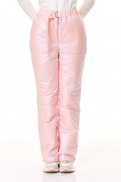 Брюки утепленные из плащёвой ткани прямые на резинке T&N 7599 розовый_перламутр - фото 3