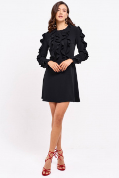 Мини-платье из струящейся ткани с лифом и разрезом Lyushe 4011 - фото 1