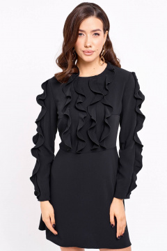 Мини-платье из струящейся ткани с лифом и разрезом Lyushe 4011 - фото 3