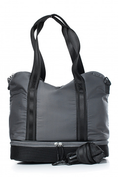 Спортивная сумка из текстиля с объемным карманом и регулировкой Galanteya 40221.24с1260к45 серый - фото 2