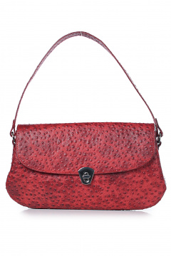 Круглогодичная кожаная сумка красного цвета с ручками Galanteya 41424.24с1285к45 красн/коричн - фото 2