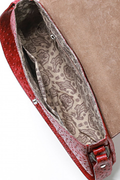 Круглогодичная кожаная сумка красного цвета с ручками Galanteya 41424.24с1285к45 красн/коричн - фото 5