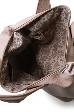 Круглогодичная сумка из экокожи бежевого цвета с отделением и карманом Galanteya 42124.24с1315к45 кофейный - фото 5