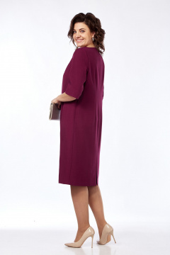 Платье нарядное из плательной ткани с пуговицами и разрезом Jurimex 3218 винный - фото 4