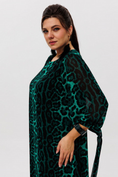 Платье из шифоновых тканей с разрезами и завязками на рукавах Anelli 1463 нефритовая_львица - фото 4