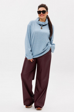 Джемпер свободного кроя из мягкого трикотажа с горлом-хомутом Anelli 1509 северный-ледовитый_океан - фото 2