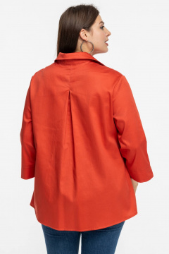 Рубашка прямого кроя на пуговицах с накладными карманами Avila 0991 коралловый - фото 4