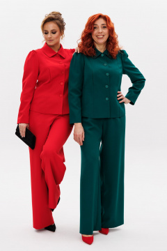 Женский костюм 2-ка из тянущегося текстиля для деловых будней Mubliz 236 красный - фото 4