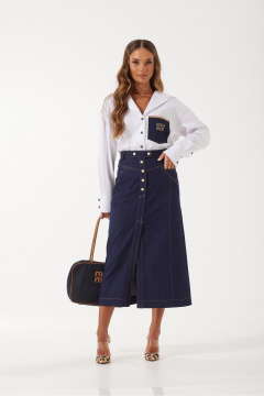 Платочные джинсовые брюки зауженного к низу кроя Vesnaletto 4096 - фото 4