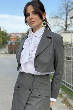 Элегантный женский жакет полуприлегающего силуэта из текстиля ERTANNO 2045 - фото 1