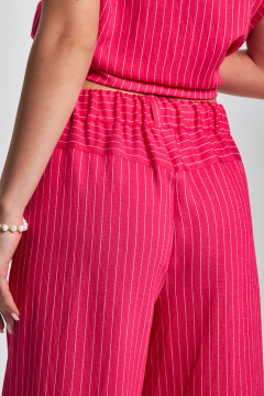 Летние полосатые брюки с завышенной талией и карманами Femme & Devur 90070 1.54F(170) - фото 5