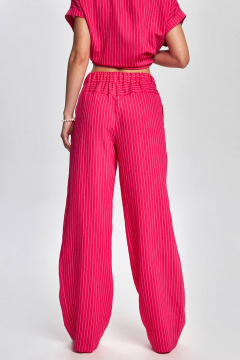 Летние полосатые брюки с завышенной талией и карманами Femme & Devur 90070 1.54F(170) - фото 4