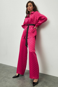 Широкие брюки с завышенной талией на резинке для ярких образов Femme & Devur 90040 1.32F(170) - фото 2