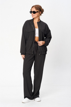 Деловой костюм из полосчатого текстиля с жакетом и брюками Liona Style 927 - фото 5