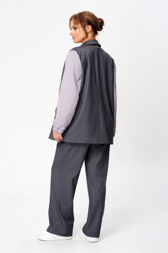 Костюм 2-ка из текстиля с прямым жакетом и брюками Liona Style 926 - фото 2