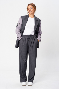 Костюм 2-ка из текстиля с прямым жакетом и брюками Liona Style 926 - фото 5