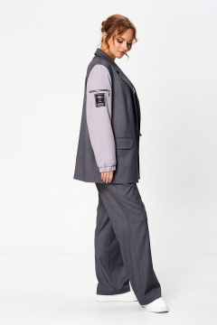 Костюм 2-ка из текстиля с прямым жакетом и брюками Liona Style 926 - фото 4