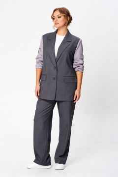 Костюм 2-ка из текстиля с прямым жакетом и брюками Liona Style 926 - фото 1