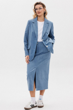 Юбка миди из вельвета с разрезом и карманами GO F2107/29-1413. 170-176 - фото 3