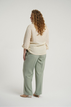 Прямые брюки с защипами и имитацией карманов из текстиля Deesses 4289 - фото 4