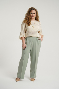 Прямые брюки с защипами и имитацией карманов из текстиля Deesses 4289 - фото 1