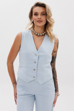 Стильный демисезонный костюм брюки и жилетка из хлопка GO F3088/29-1413. 164-170 - фото 2