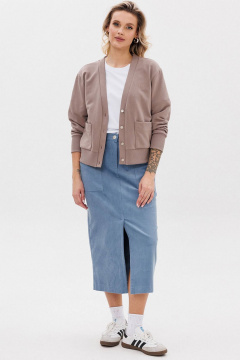 Кардиган на каждый день из трикотажа с карманами GO F4067/04-03. 164-170 - фото 3