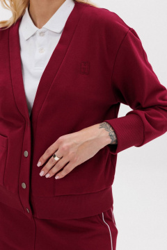 Кардиган на каждый день из трикотажа ярко-красный GO F4067/12-01. 164-170 - фото 2