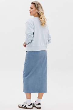 Кардиган на каждый день из трикотажа светло-голубой GO F4067/29-1413. 164-170 - фото 2