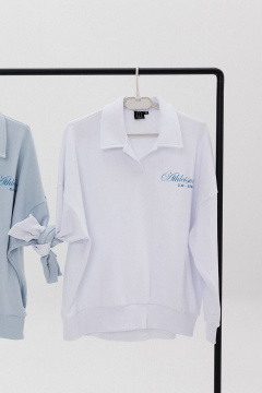 Свитшот с отложным воротником и контрастной печатью GO F4075a/01-01. 164-170 - фото 3