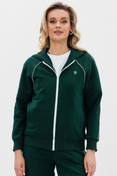 Зип-худи с капюшоном, вышивкой и логотипом из хлопка GO F4081/25-02. 164-170 - фото 1