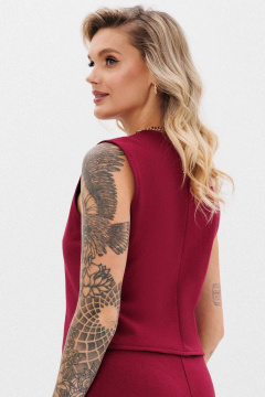 Демисезонный трикотажный жилет на пуговицах GO F4088/12-01. 164-170 - фото 2