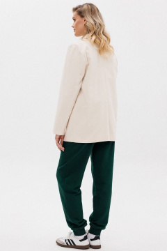 Белый вельветовый жакет прямой фитинг без подкладки GO F4106/02-01. 170-176 - фото 4